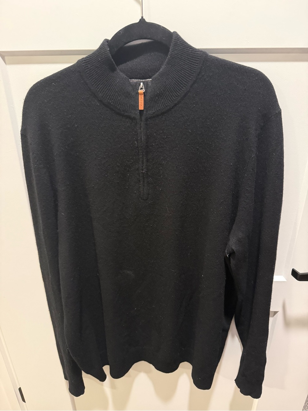 Nordstrom Men’s Shop 100% Cashmere Quarter Zip Sweater Men XL Black